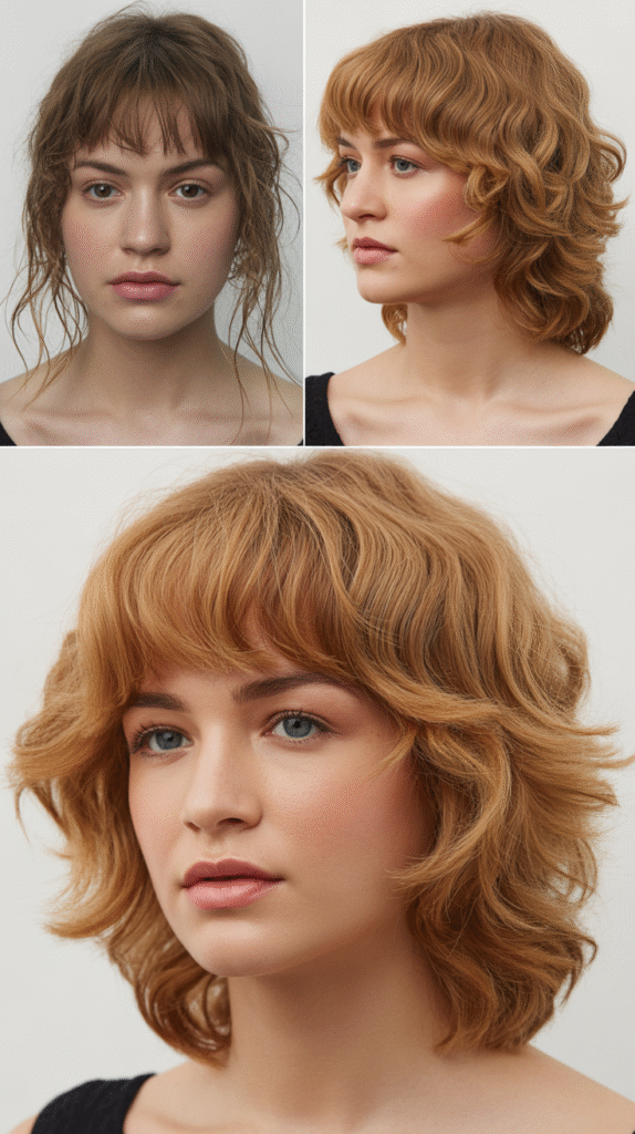  Textured Bangs With Layered Updos