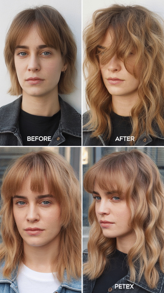  Wispy Bangs With Layered Beach Waves for Fine Hair