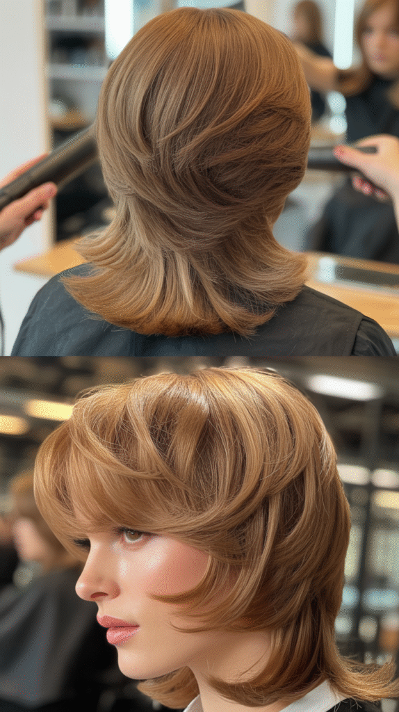  Feathered Bangs With Stacked Layers