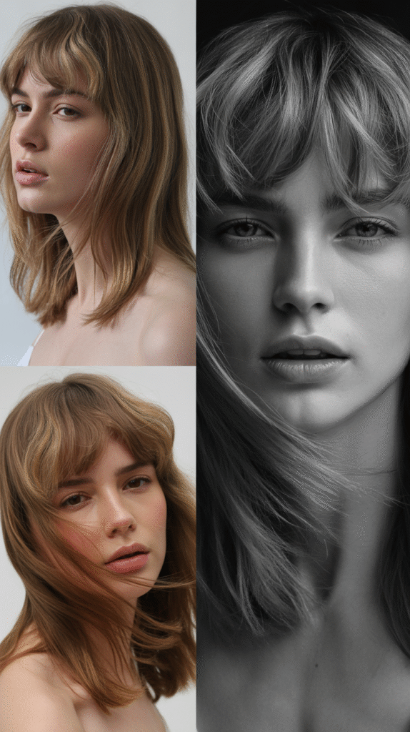 Wispy Baby Bangs with Long Flowing Layers