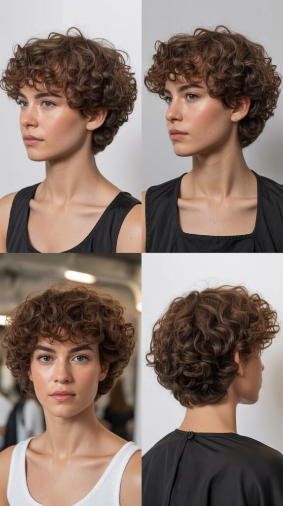  Asymmetrical Curly Cut