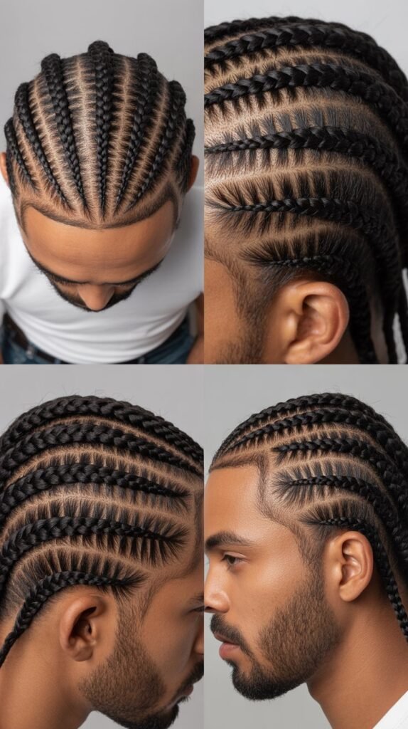 Cornrows With Box Design Pattern
