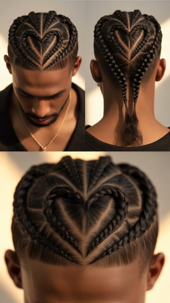 Heart-Shaped Cornrow Design