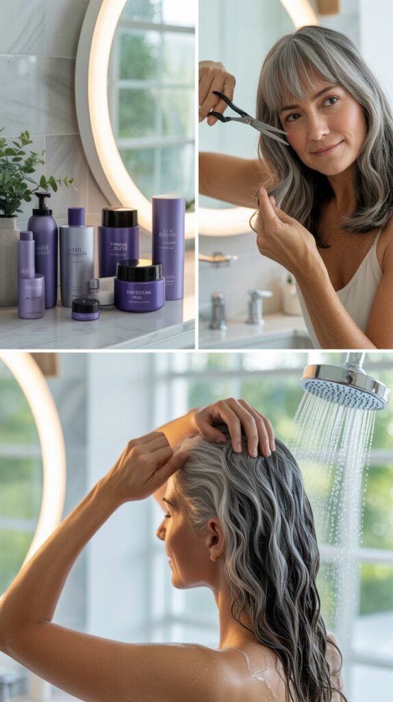 Maintenance Tips For Gray Hair And Bangs