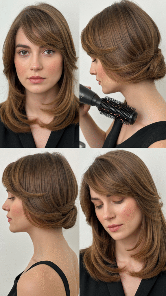 Soft Swooping Bangs With Layers Around the Face