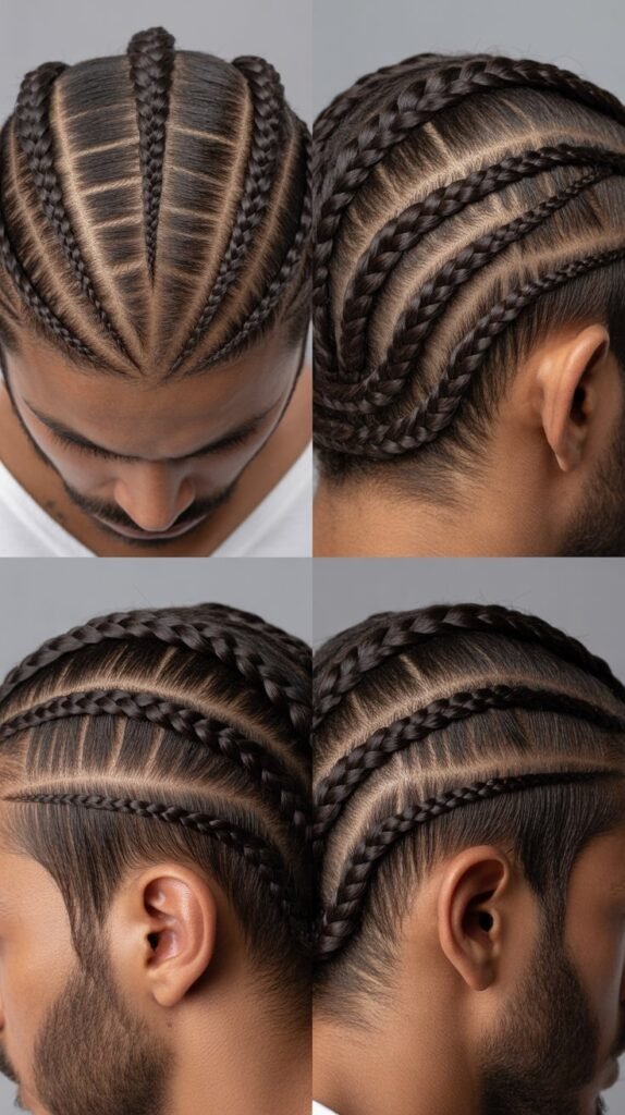 Geometric Triangle Pattern Cornrows