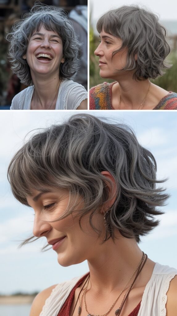 Shaggy Medium Cut with Choppy Bangs