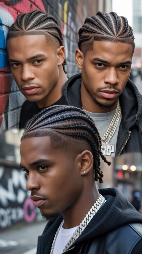 Side-Swept Cornrow Style