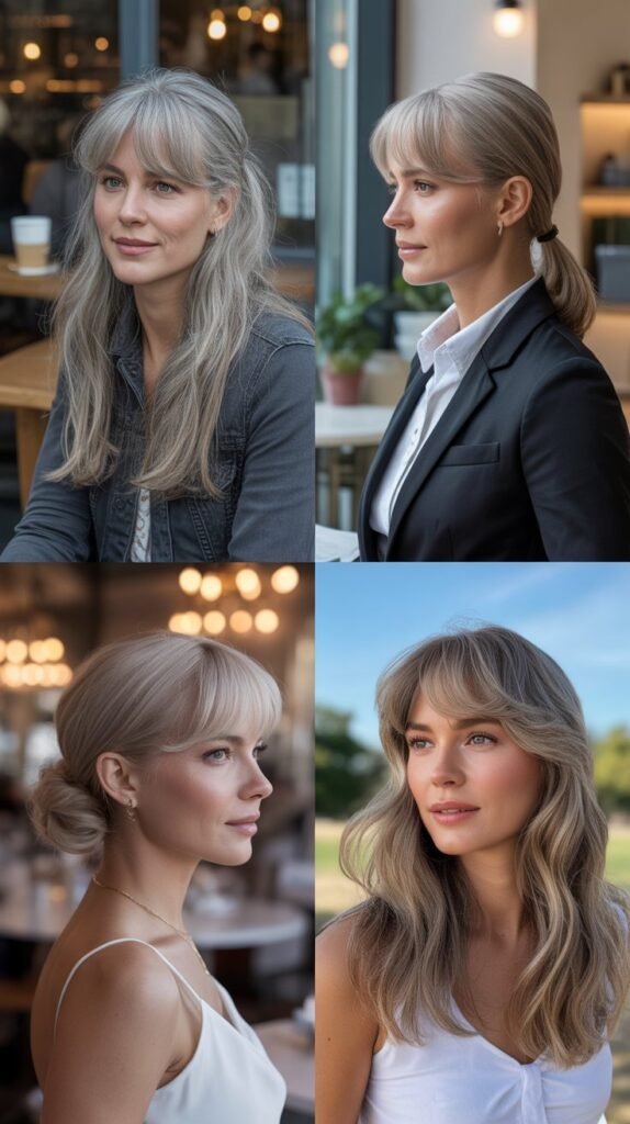  Styling Long Gray Hair With Bangs For Different Occasions