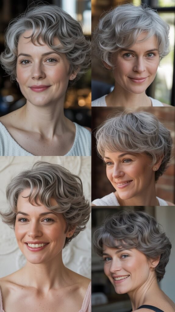  Wavy Pixie with Side-Swept Bangs