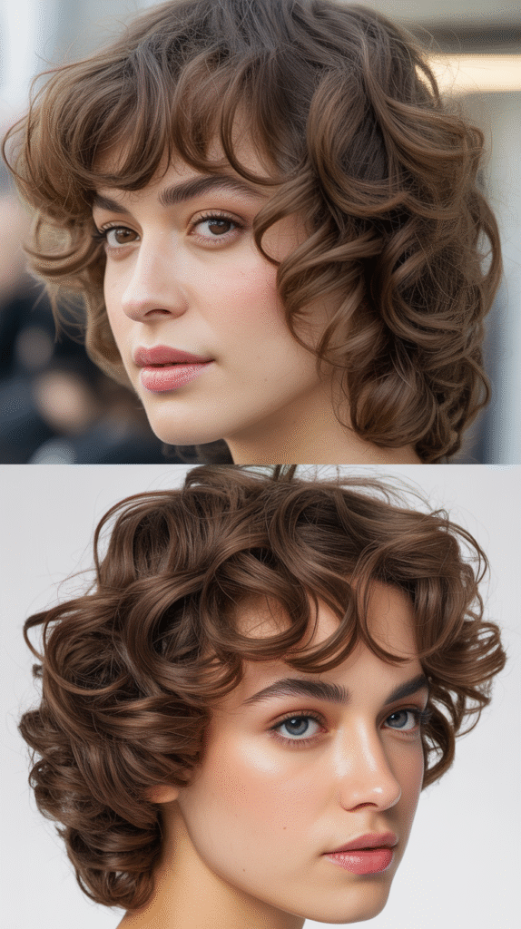 Wispy Bangs With Layered Curls