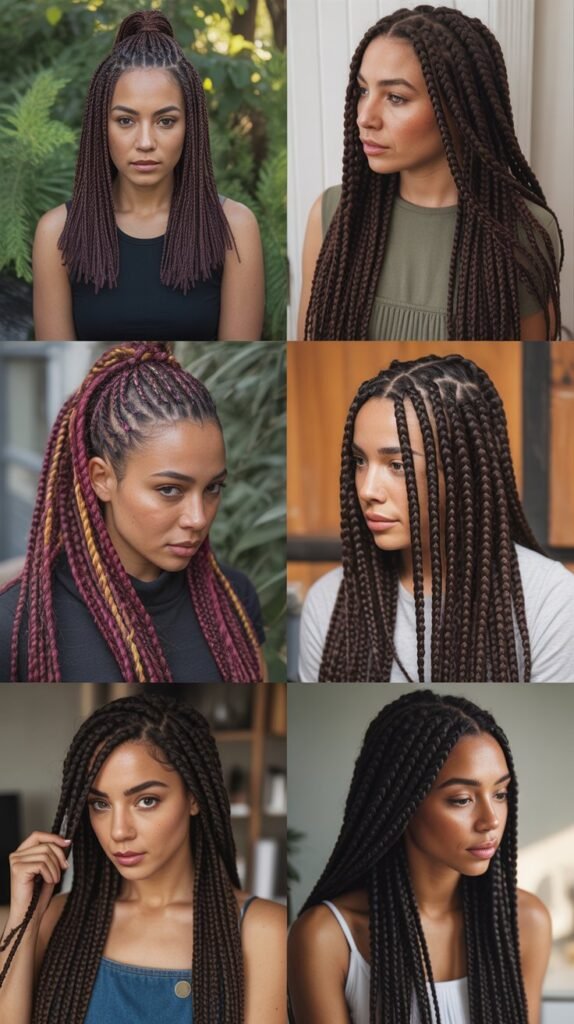Dark Chocolate Brown Box Braids