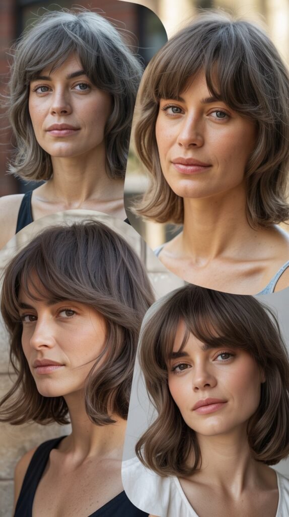 Medium Shag with Bardot Bangs