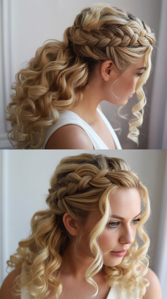 Mohawk Braid with Flowing Sides
