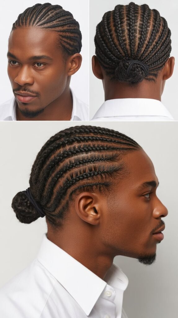 Cornrows Into Man Bun