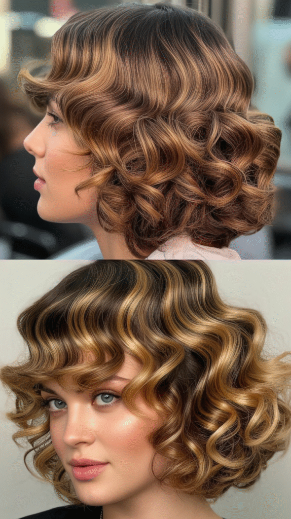  Blunt Cut With Curling Iron Curls