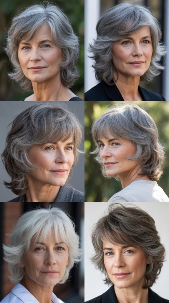 Wispy Bangs: Soft and Feminine for Silver Strands
