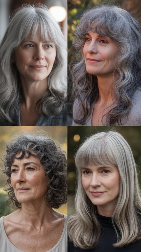 Why Gray Hair and Bangs Make the Perfect Low Maintenance Combination