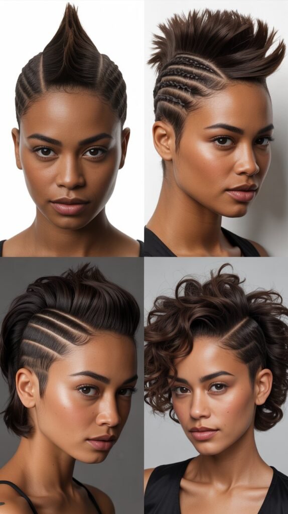 Dark Chocolate Brown Mohawk Style