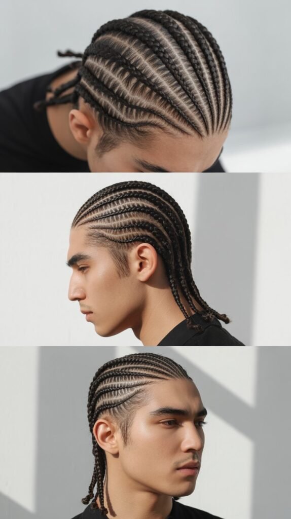 Diagonal Cornrow Pattern