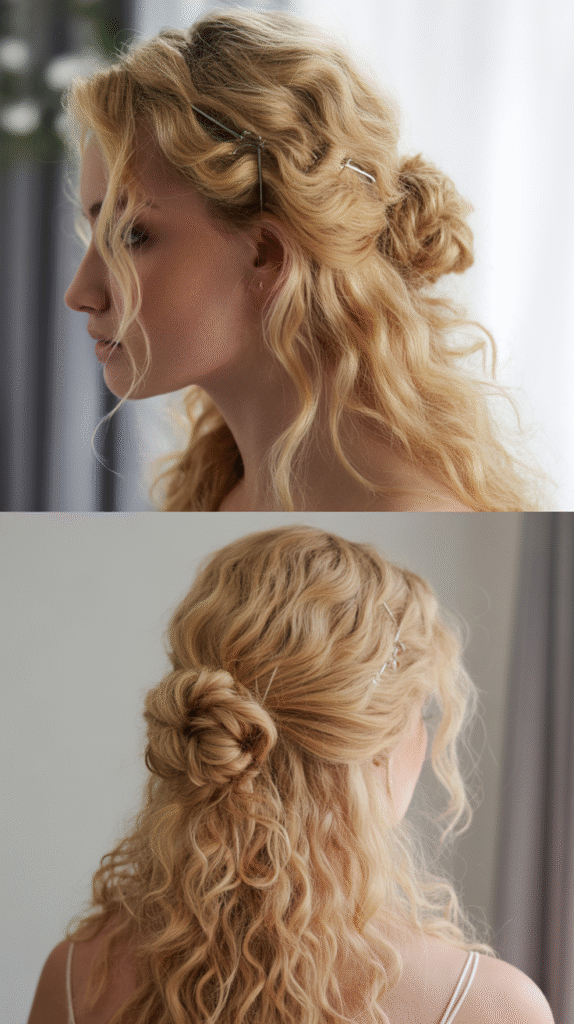 Messy Twisted Half-Up Bun