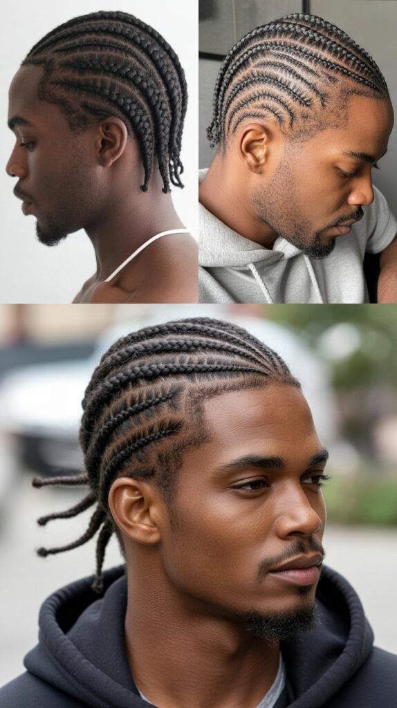 Cornrows With Natural Tapered Edges