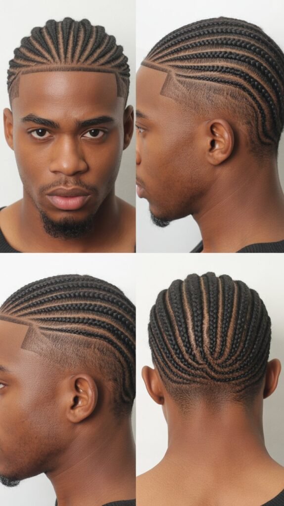 Undercut Fade With Top-Only Cornrows