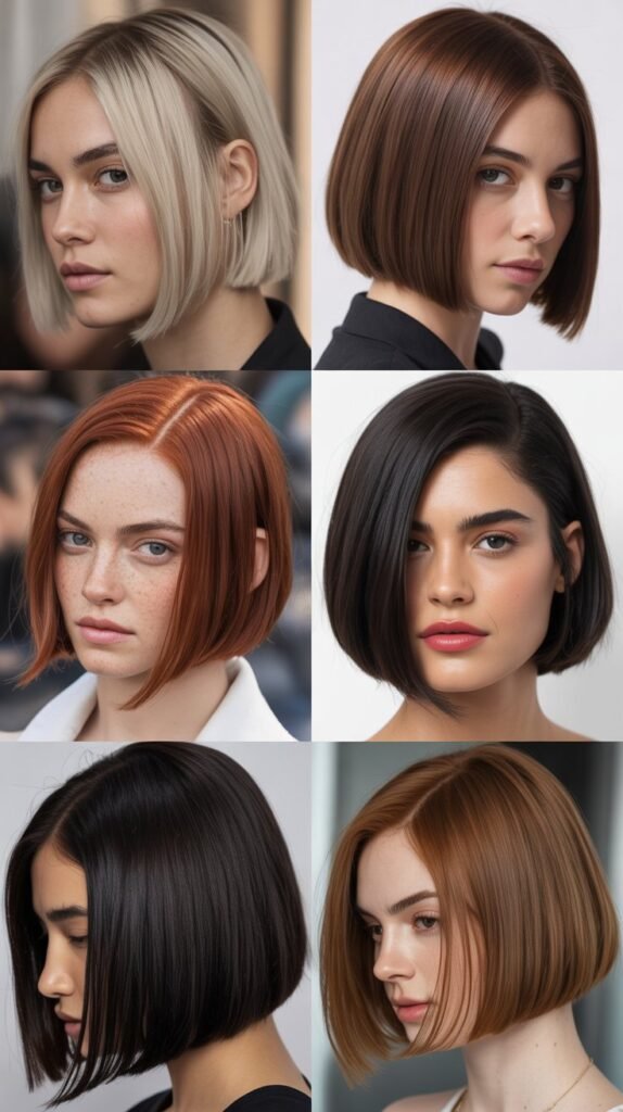  Blunt Cut with Deep Side Part