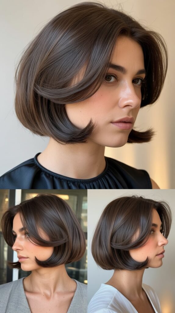  Blunt Cut with Swoopy Side Layers