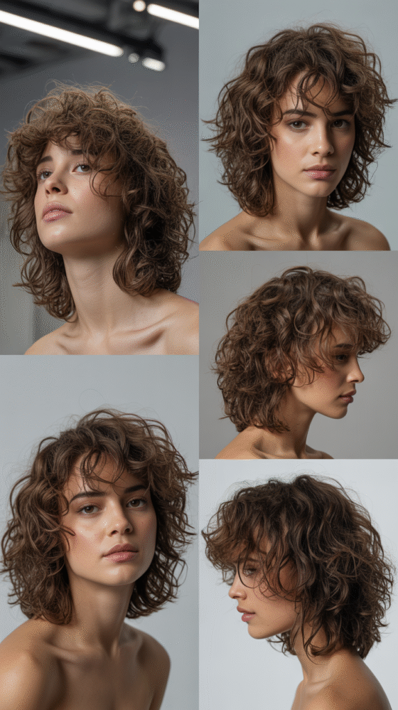  Shoulder-Length Curly Cut with Choppy Ends