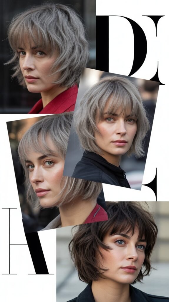 Choppy Lob with Long Bangs