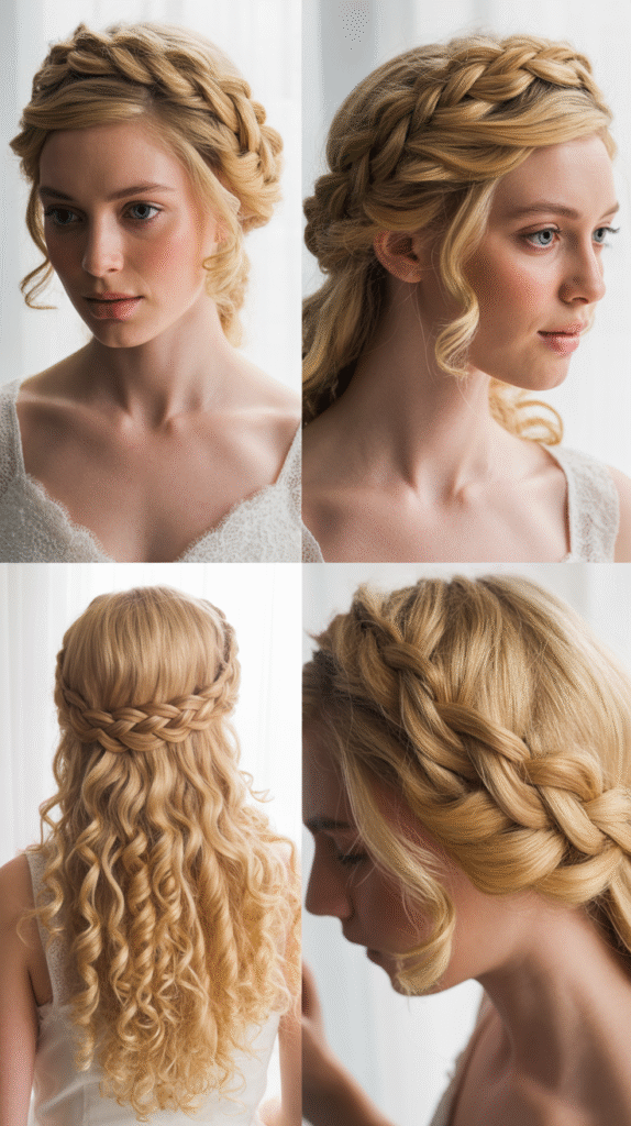  Crown Braid with Textured Curls
