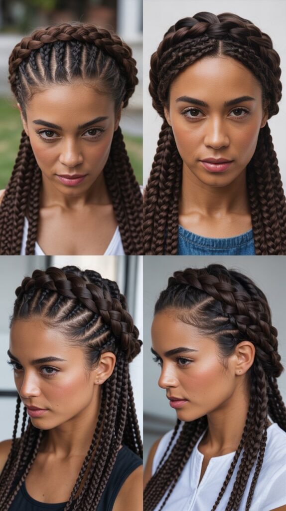 Dark Chocolate Brown Crown Braid