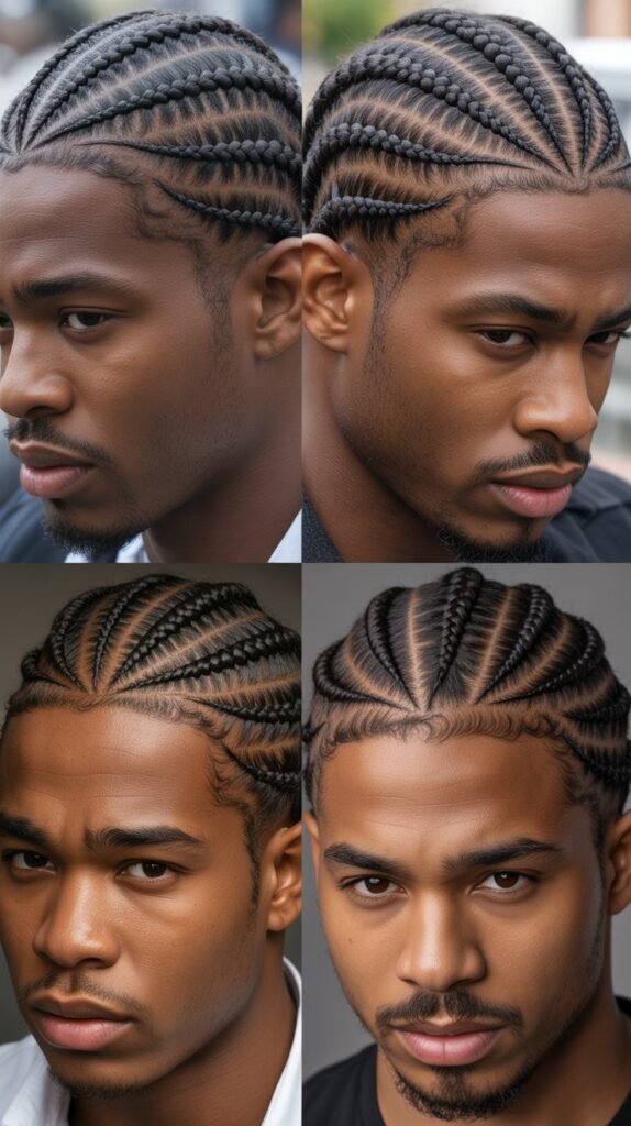 Thick Cornrows With Defined Parts