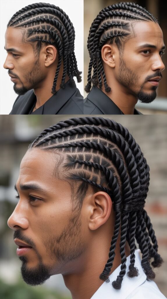 Cornrows With Twist Endings