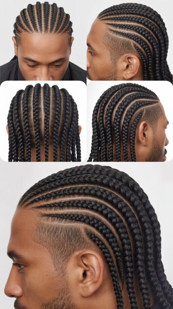 Taper Fade With Box Braids Transition