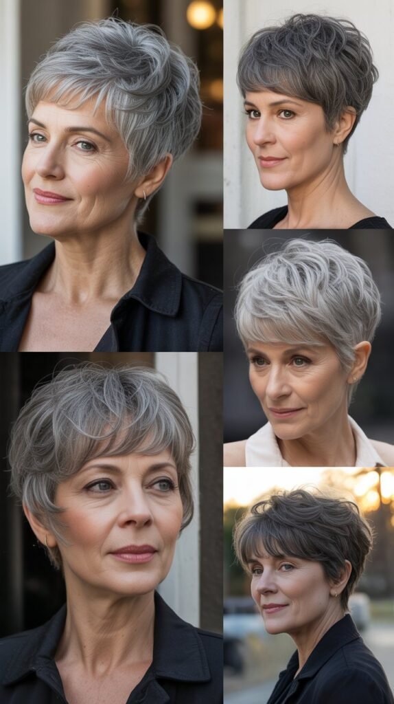 Textured Pixie Cut with Wispy Bangs