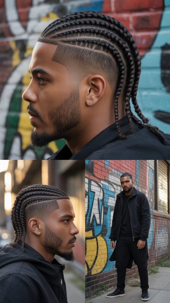 Cornrows With High Top Fade
