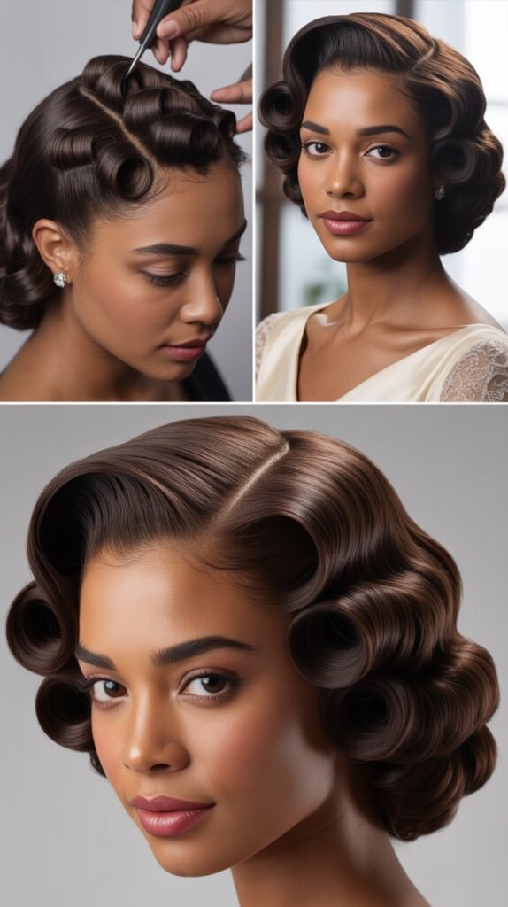 Dark Chocolate Brown Pin Curls