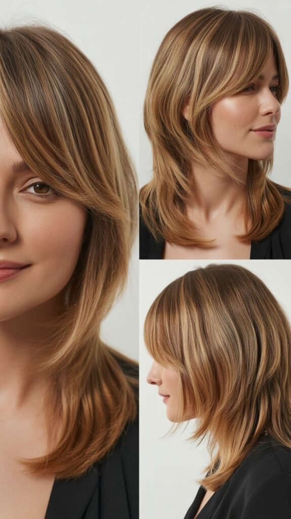 Side-Swept Wispy Bangs With Graduated Layers