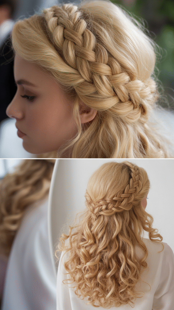 Fishtail Braid Half-Crown