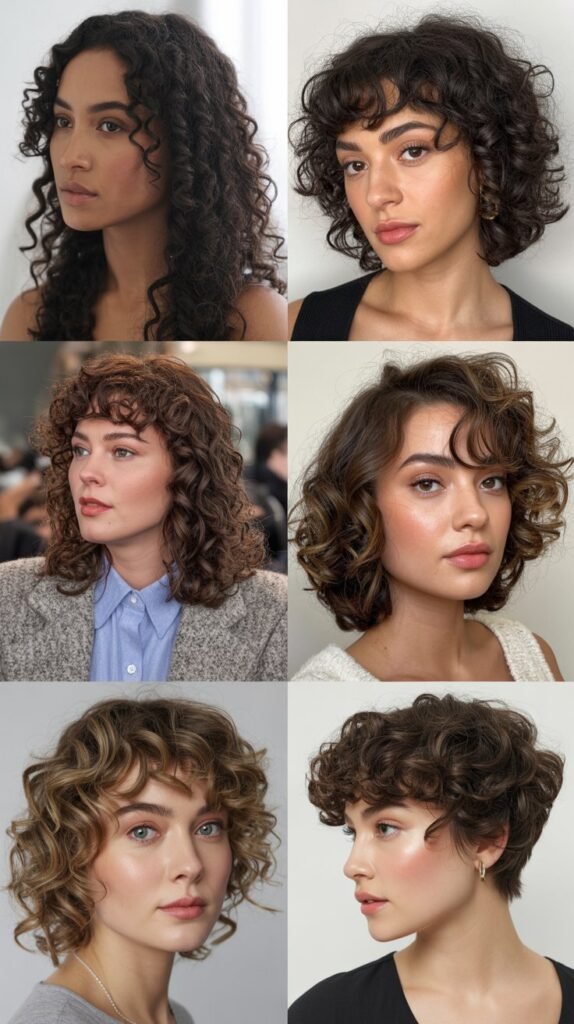 Curly Side Part Cut