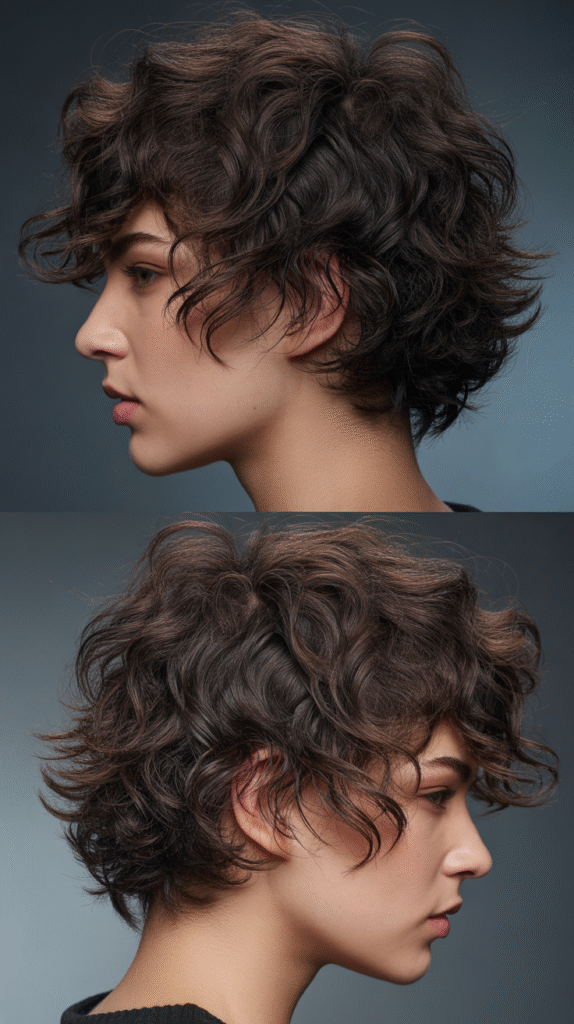  Curly Wolf Cut with Heavy Layers