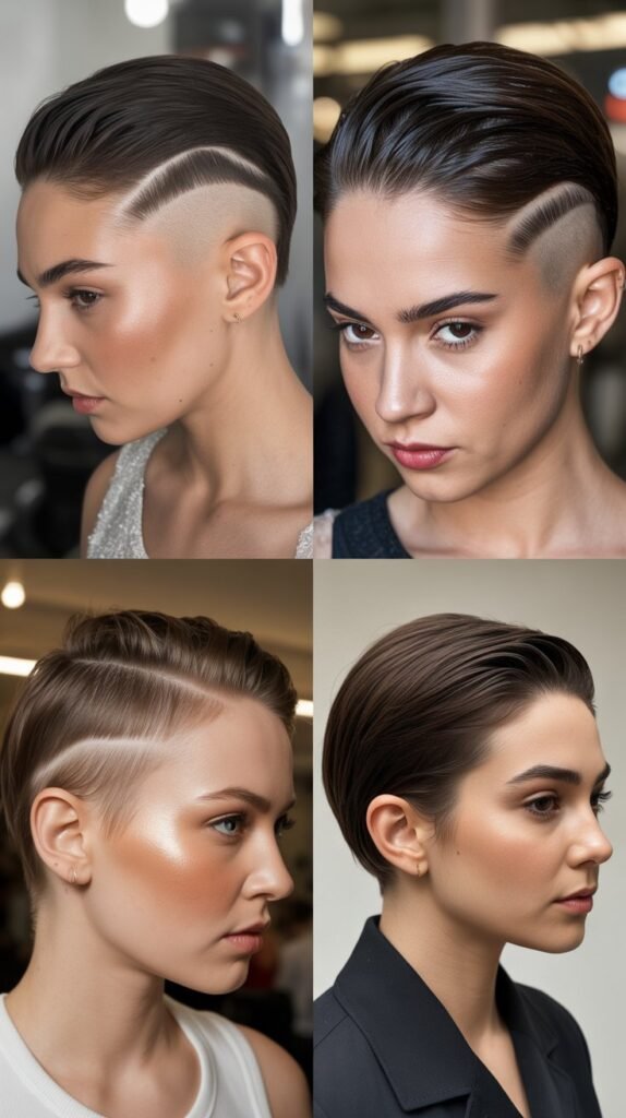 Pixie With Undercut And Slicked Back Style