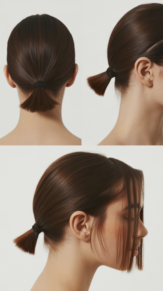  Blunt Cut With Sleek Ponytail