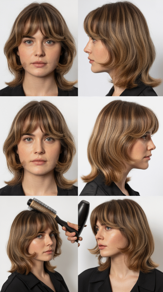 Curtain Bangs: The Most Versatile Option for Round Faces