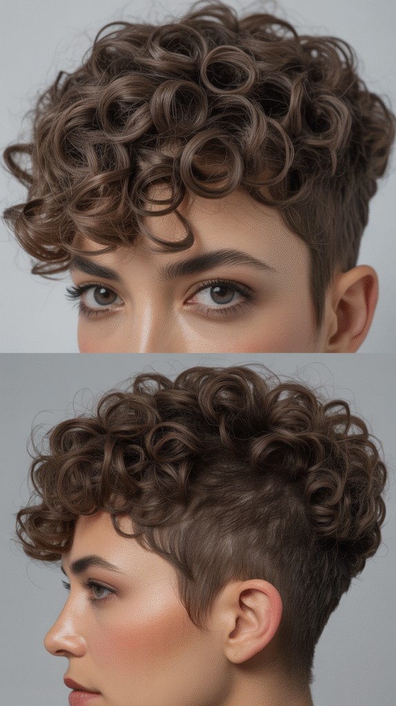  Curly Pixie with Defined Curl Pattern on Top
