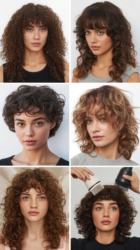 Curly Bangs with Long Hair