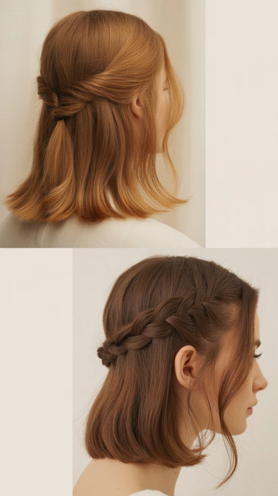  Blunt Cut With Half-Up Styling