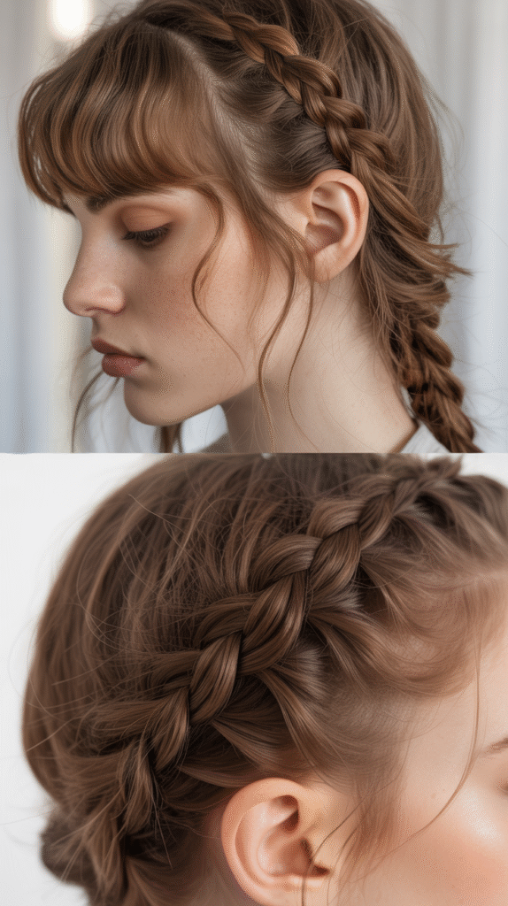  Side Bangs With Layered Ponytails